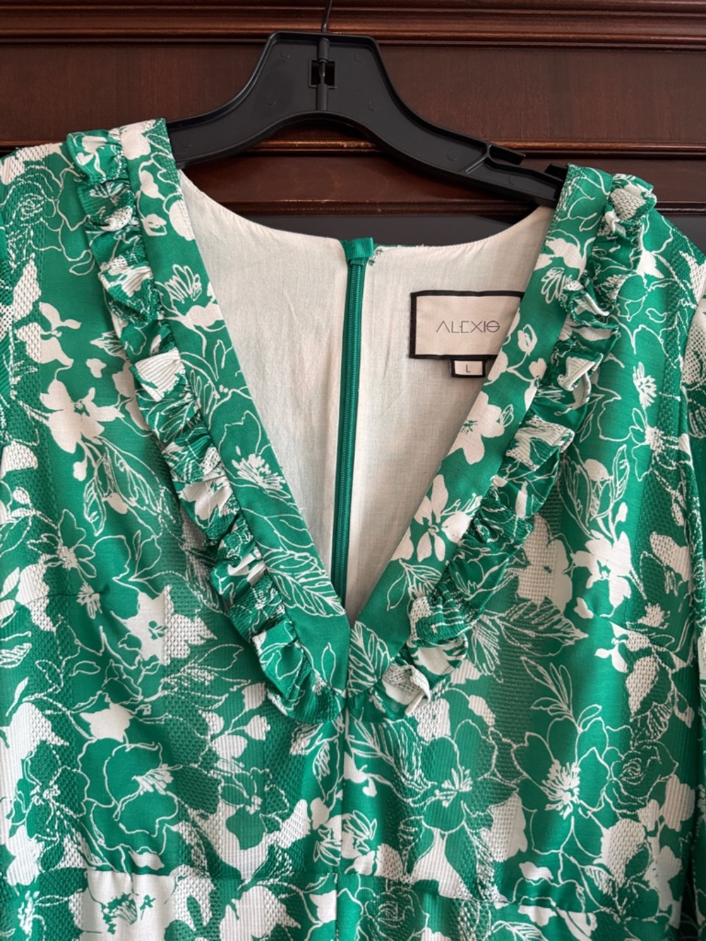 Aldo Martine Floral Green Ruffle Romper - Picture 2 of 3